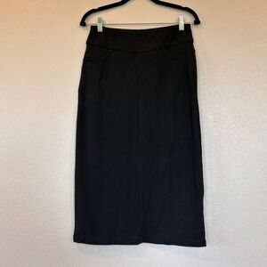 The Main Street Exchange Black Midi Pencil Skirt Size 4 Modest Workwear Pocket